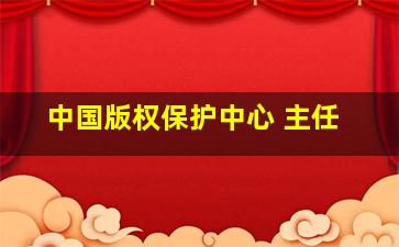 中国版权保护中心 主任